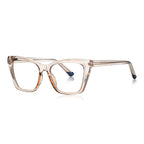 Dipped Tip Butterfly Blue Light Blocking Glasses in Champagne Nude & Navy