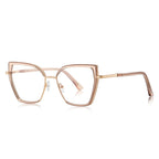 Windsor Rim Cat Eye Blue Light Blocking Glasses in Rose Gold & Blush Pink