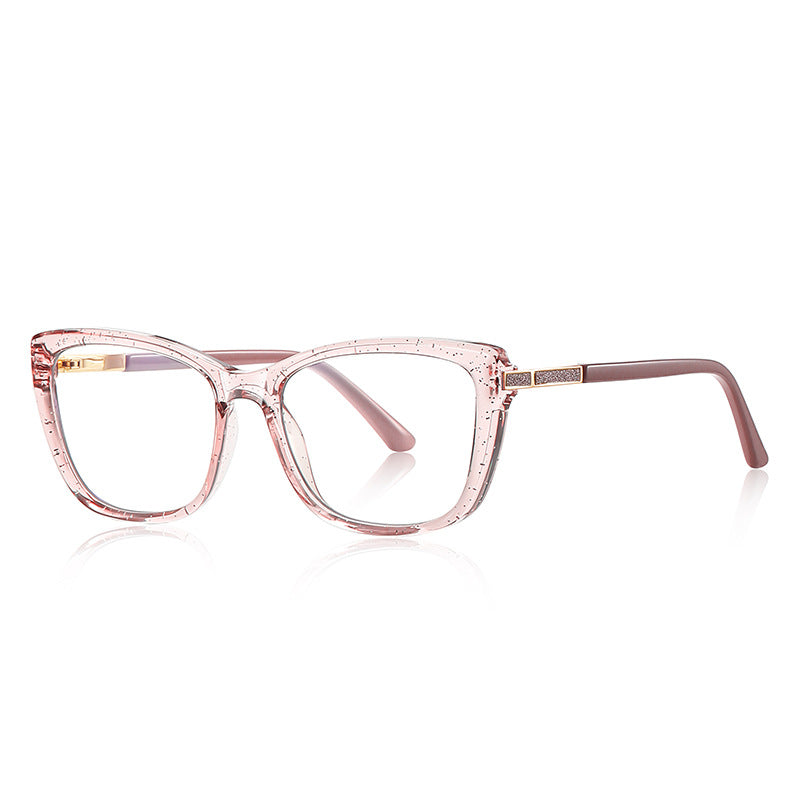 Pavé Bar Square Blue Light Blocking Glasses in Blush Pink