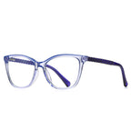 Braided Temple Cat Eye Blue Light Blocking Glasses in Translucent Royal Blue