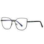 Braided Temple Butterfly Blue Light Blocking Glasses in Matte Black with Green Accents