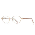 Vintage Metal Oval Blue Light Blocking Glasses in Gold &amp; Champagne