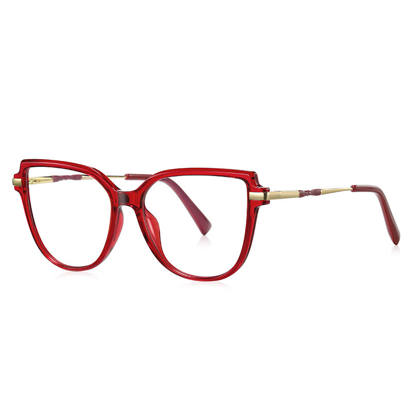 Oversized Butterfly Blue Light Blocking Glasses in Ruby Red