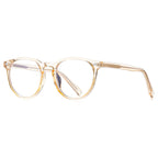 Classic Round Blue Light Blocking Glasses in Crystal Clear