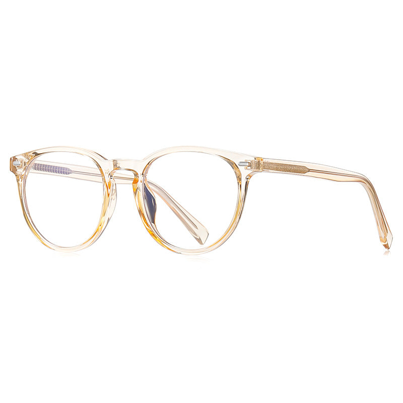 Classic Round Blue Light Blocking Glasses in Crystal Clear