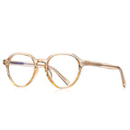 Crown Panto Blue Light Blocking Glasses in Honey Champagne