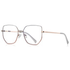 Slim Metal Butterfly Blue Light Blocking Glasses in Rose Gold with Peach White Enamel Rim