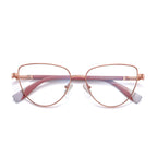 Colorblock Spliced Butterfly Blue Light Blocking Glasses in Nude with Pink/White Temples