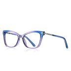 Twisted Rope Cat Eye Blue Light Blocking Glasses in Indigo Violet Blue