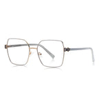 Honeycomb Hinge Butterfly Blue Light Blocking Glasses in Silver & Slate Grey
