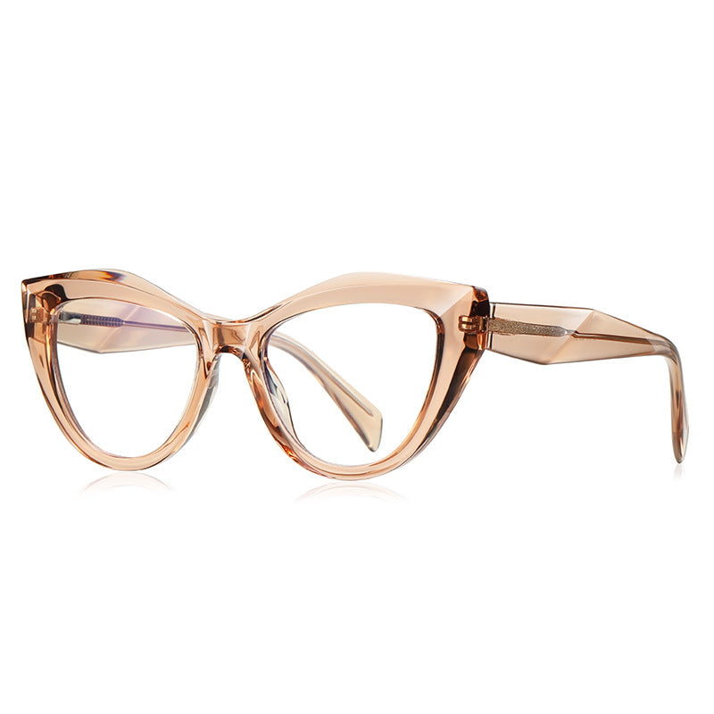 Champagne Sculpted Cat Eye Blue Light Blocking Glasses