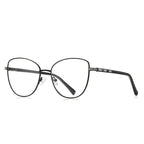 Slotted Temple Butterfly Spring Hinge Blue Light Blocking Glasses in Silver with Mint Turquoise Rims and Slotted Temples