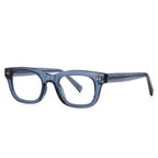 Vintage Keyhole Square Blue Light Blocking Glasses in Translucent Slate Blue