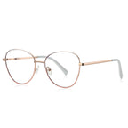 Gradient Rim Metal Round Blue Light Blocking Glasses in Rose Gold Metal with Blush Pink to Rose Gold Gradient Rim
