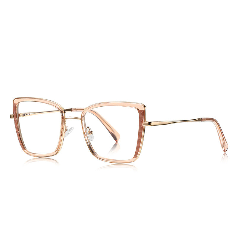Diamond Accent Square Blue Light Blocking Glasses in Blush Pink &amp; Rose Gold