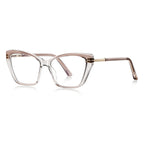 Chevron Hinge Cat Eye Blue Light Blocking Glasses in Dusty Rose Two-Tone