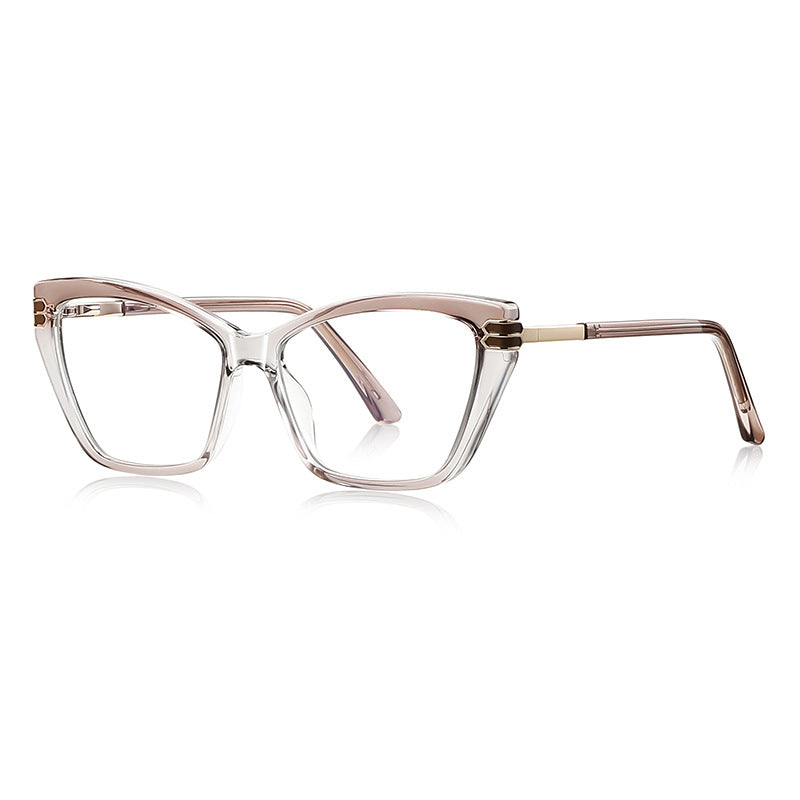 Chevron Hinge Cat Eye Blue Light Blocking Glasses in Dusty Rose Two-Tone