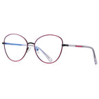 Colorblock Temple Butterfly Blue Light Blocking Glasses in Black with Crimson Red Enamel Rim
