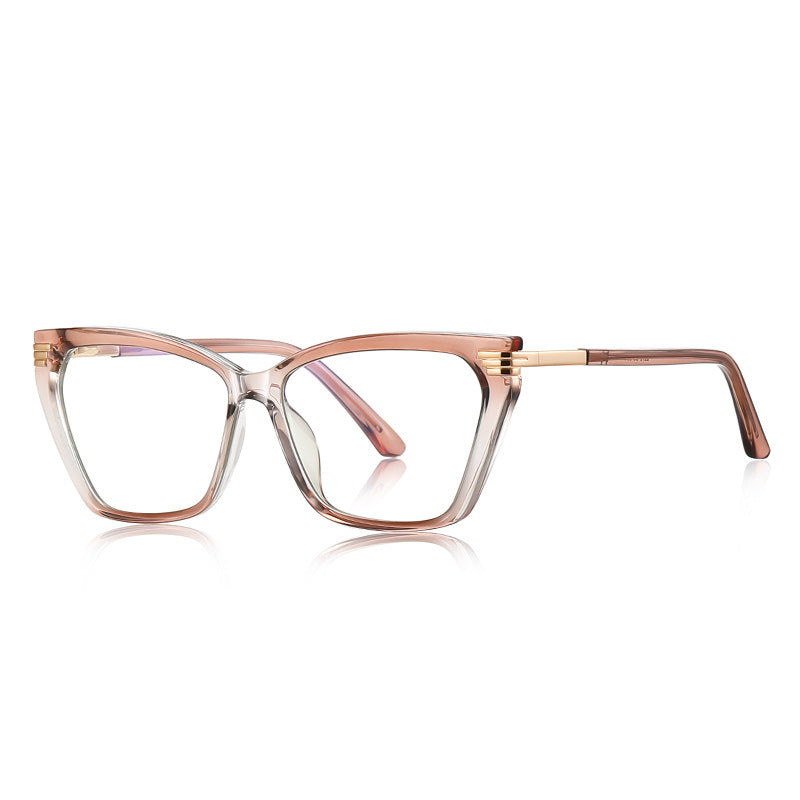 Tiered Hinge Square Blue Light Blocking Glasses in Champagne Peach