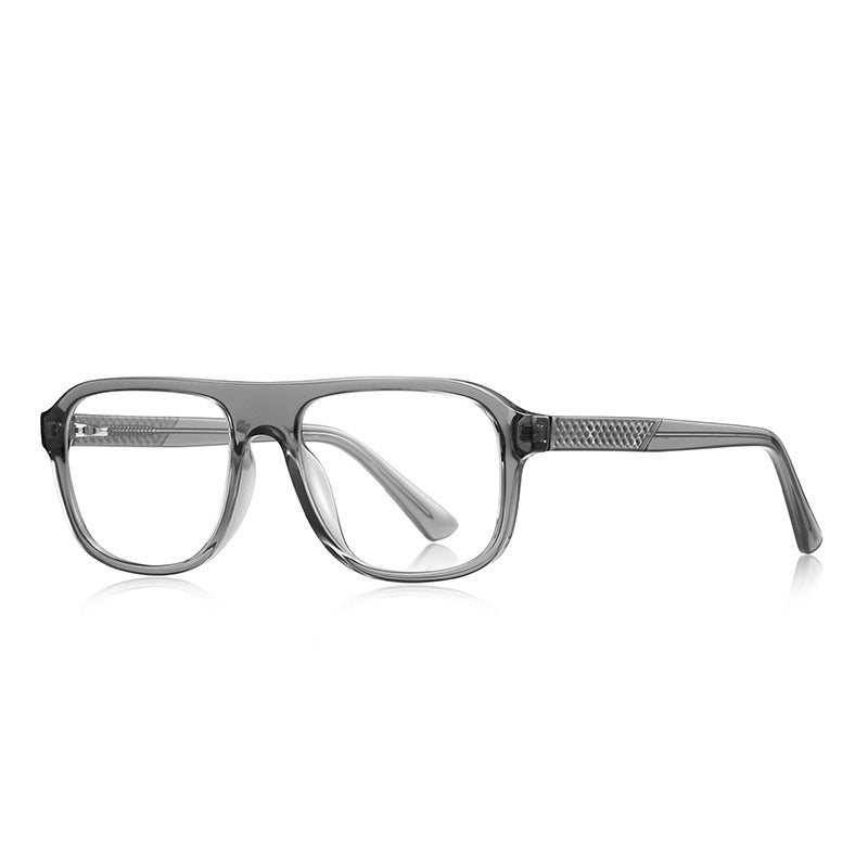 Textured Temple Navigator Blue Light Blocking Glasses in Smoke Grey