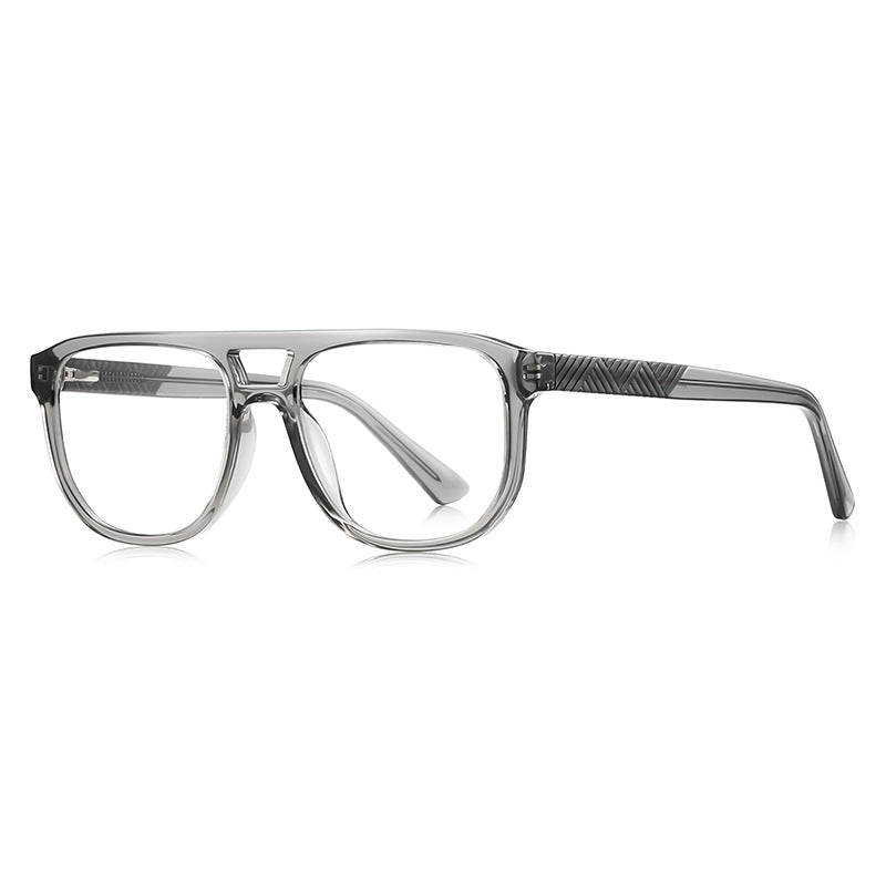 Zigzag Temple Aviator Blue Light Blocking Glasses in Translucent Smoke Grey