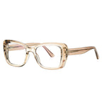 Grooved Temple Butterfly Blue Light Blocking Glasses in Champagne Nude