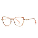 Corner Accent Cat Eye Blue Light Blocking Glasses in Blush Pink & Rose
