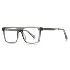 Mesh Temple Navigator Blue Light Blocking Glasses in Translucent Smoke Grey with Gunmetal Mesh Temples