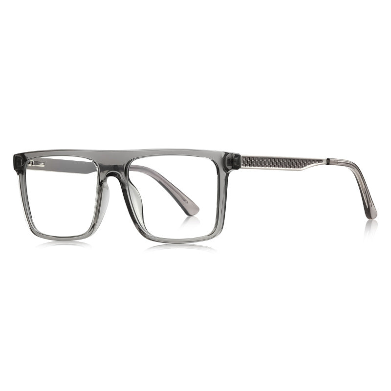 Mesh Temple Navigator Blue Light Blocking Glasses in Translucent Smoke Grey with Gunmetal Mesh Temples