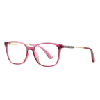 Gold Bridge Square Blue Light Blocking Glasses in Translucent Berry Pink