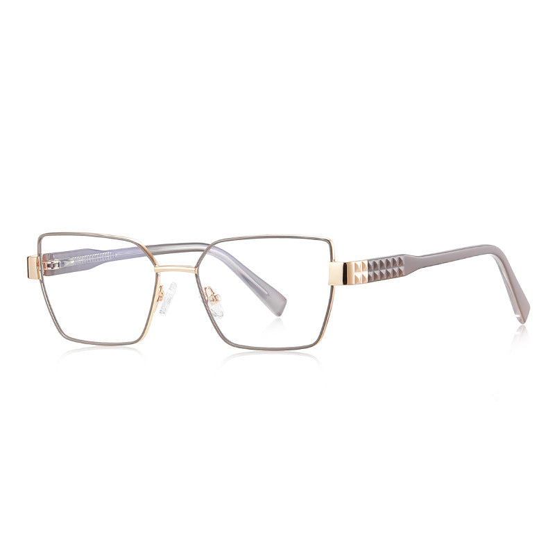 Vintage Metal Square Blue Light Blocking Glasses in Mocha Bronze