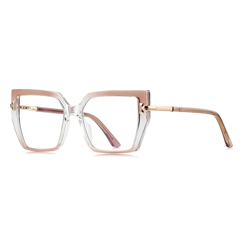 Butterfly Square Blue Light Blocking Glasses in Champagne Blush & Clear