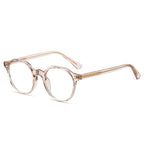 Sculpted Round Blue Light Blocking Glasses in Champagne Peach
