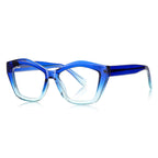 Sculpted Wave Cat Eye Blue Light Blocking Glasses in Cobalt Blue Gradient
