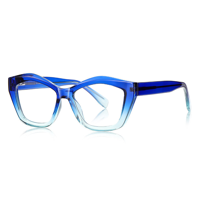 Sculpted Wave Cat Eye Blue Light Blocking Glasses in Cobalt Blue Gradient