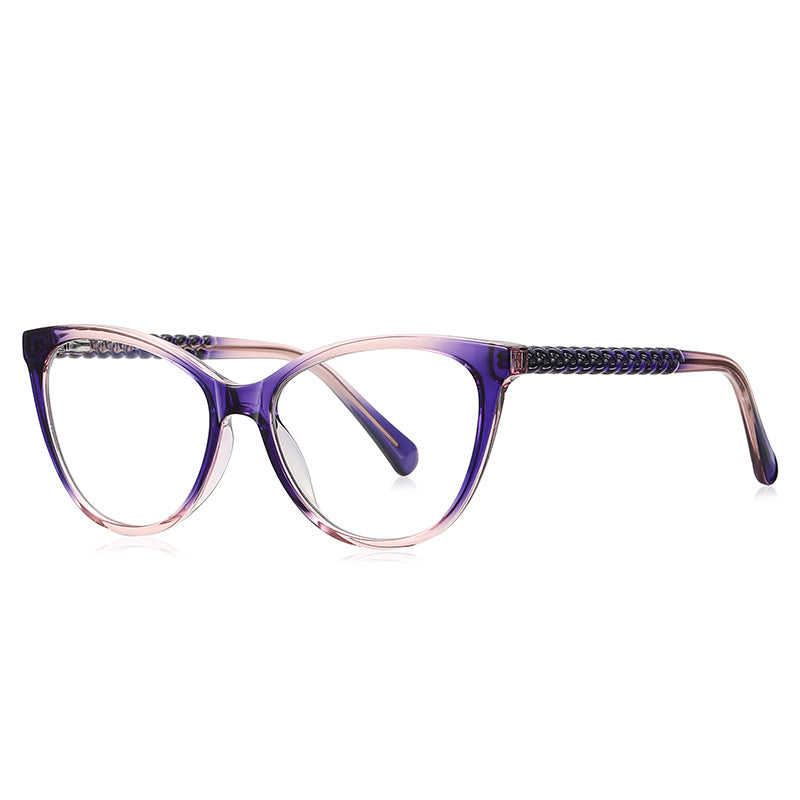 Cable Link Cat Eye Blue Light Blocking Glasses in Lavender & Pink Gradient