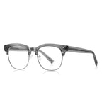 Retro Clubmaster Blue Light Blocking Glasses in Smoke Grey & Silver