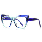 Geometric Butterfly Blue Light Blocking Glasses in Cobalt Blue Gradient