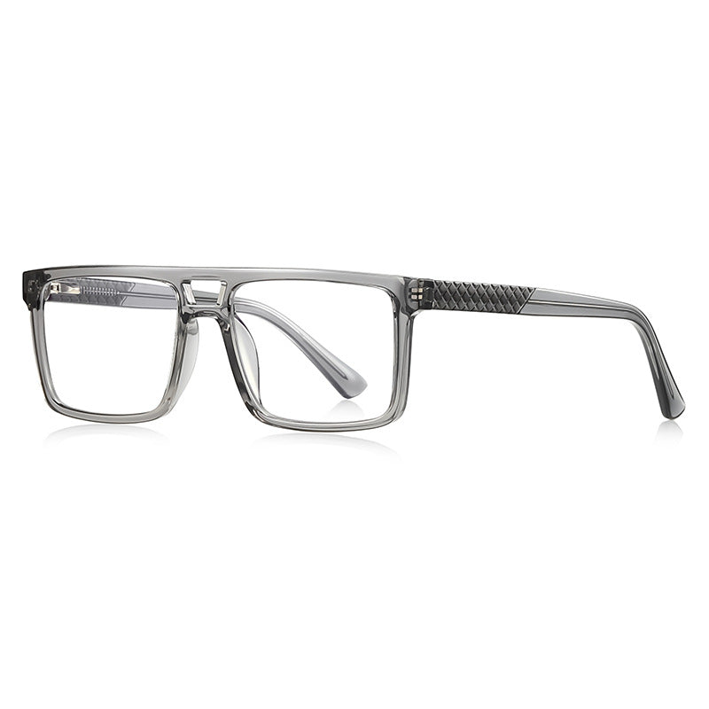 Quilted Temple Navigator Blue Light Blocking Glasses in Translucent Smoke Grey