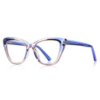 High-Point Cat Eye Blue Light Blocking Glasses in Cobalt Lavender Gradient