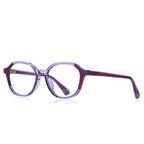 Dipped Tip Geometric Round Blue Light Blocking Glasses in Lilac Purple & Lavender