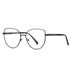 Chevron Temple Butterfly Spring Hinge Blue Light Blocking Glasses in Solid Matte Black