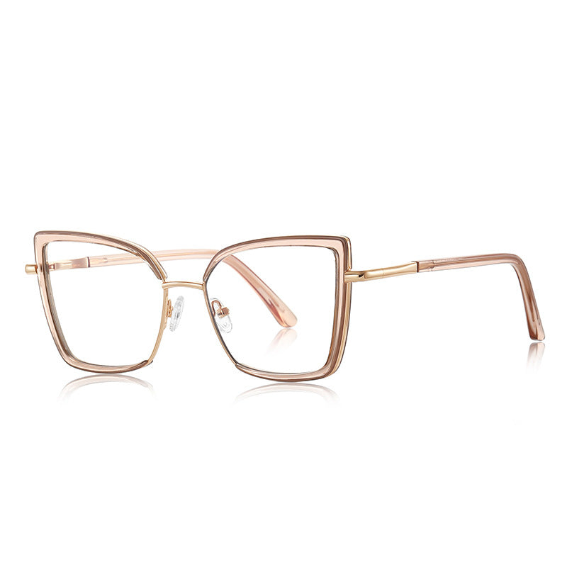 Windsor Rim Square Blue Light Blocking Glasses in Rose Gold & Blush Pink