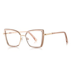 Windsor Rim Square Blue Light Blocking Glasses in Rose Gold & Blush Pink