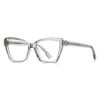 Pavé Hinge Cat Eye Blue Light Blocking Glasses in Translucent Smoke Grey