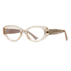 Ripple Temple Oval Blue Light Blocking Glasses in Champagne Nude