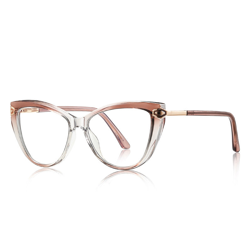 Hexagon Clasp Cat Eye Blue Light Blocking Glasses in Dusty Rose Mauve