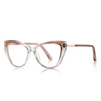 Hexagon Clasp Cat Eye Blue Light Blocking Glasses in Dusty Rose Mauve