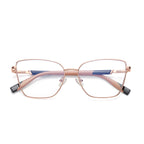 Spliced Temple Butterfly Blue Light Blocking Glasses in Nude & Navy/Beige