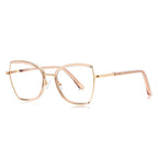 Acetate Liner Butterfly Blue Light Blocking Glasses in Gold with Blush Pink Liner